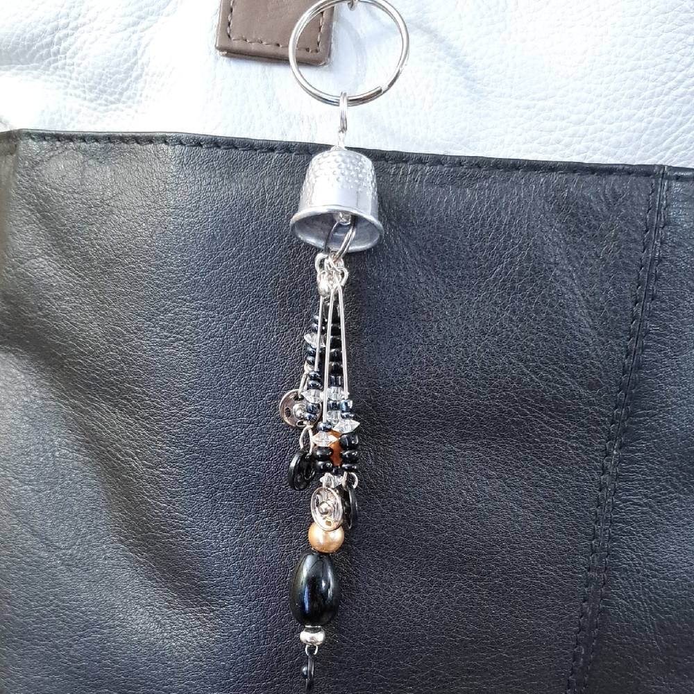 Hand Crafted Bag Purse Tote Jewelry Key Ring Decorative Sewing Jewelry Upcycle